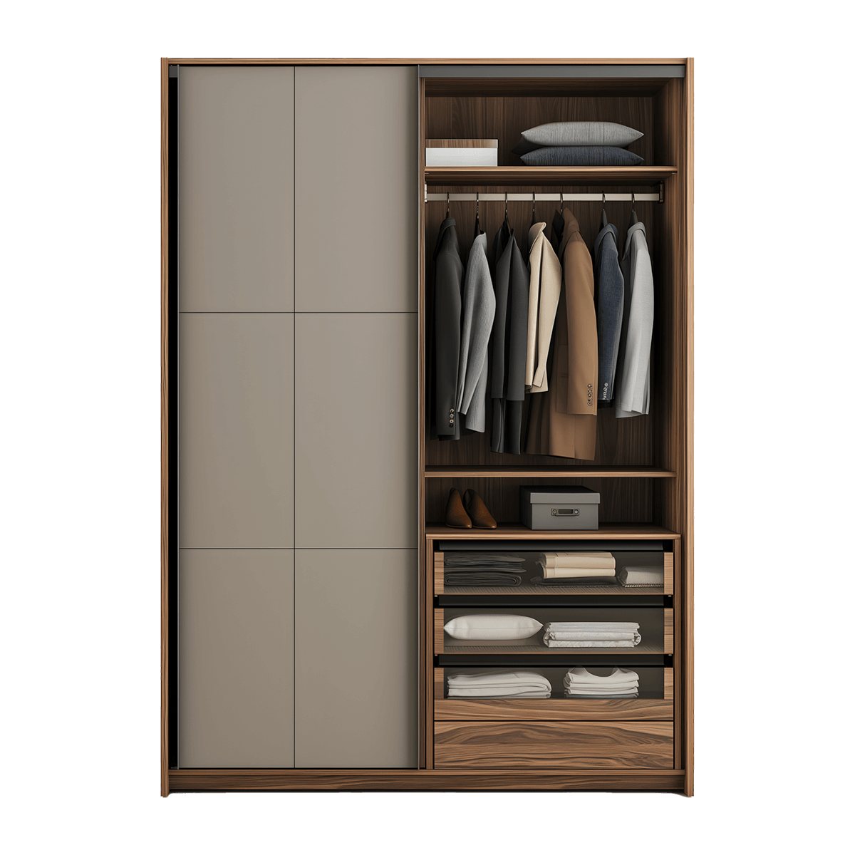 Modern Wooden Large Wardrobe - Image 2
