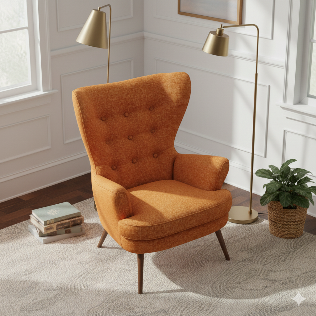 Modern Wingback Armchair - Image 4