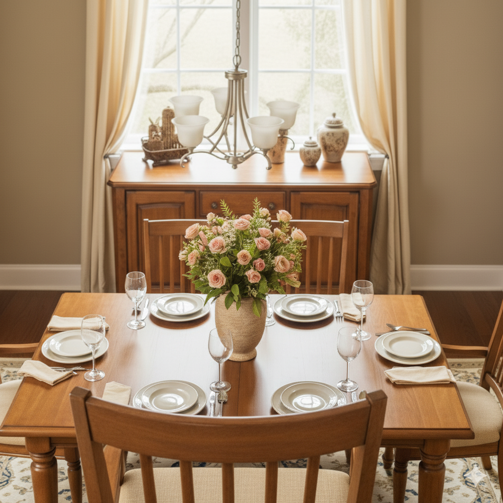 Traditional Oak Dining Set - Image 4