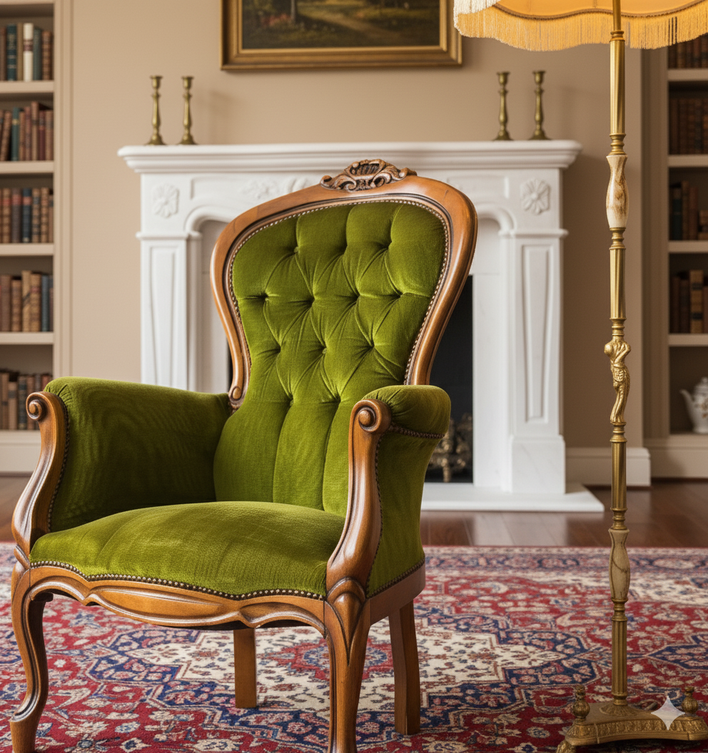 Green Velvet Accent Chair