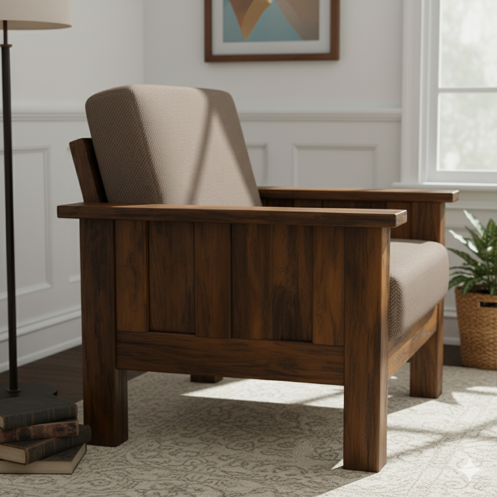 Solid Wood Armchair - Image 2