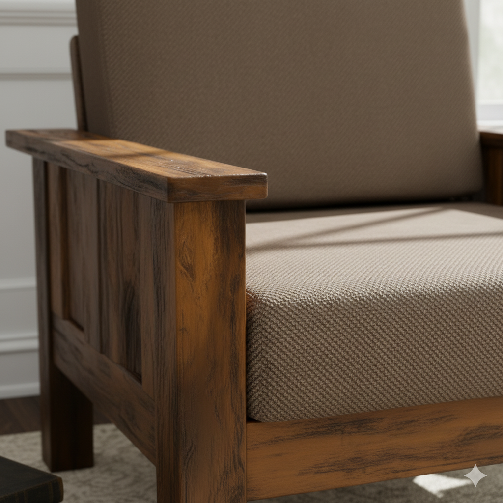 Solid Wood Armchair - Image 4