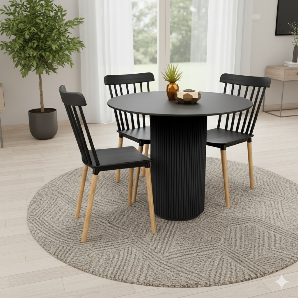 Black Fluted Dining Set - Image 5