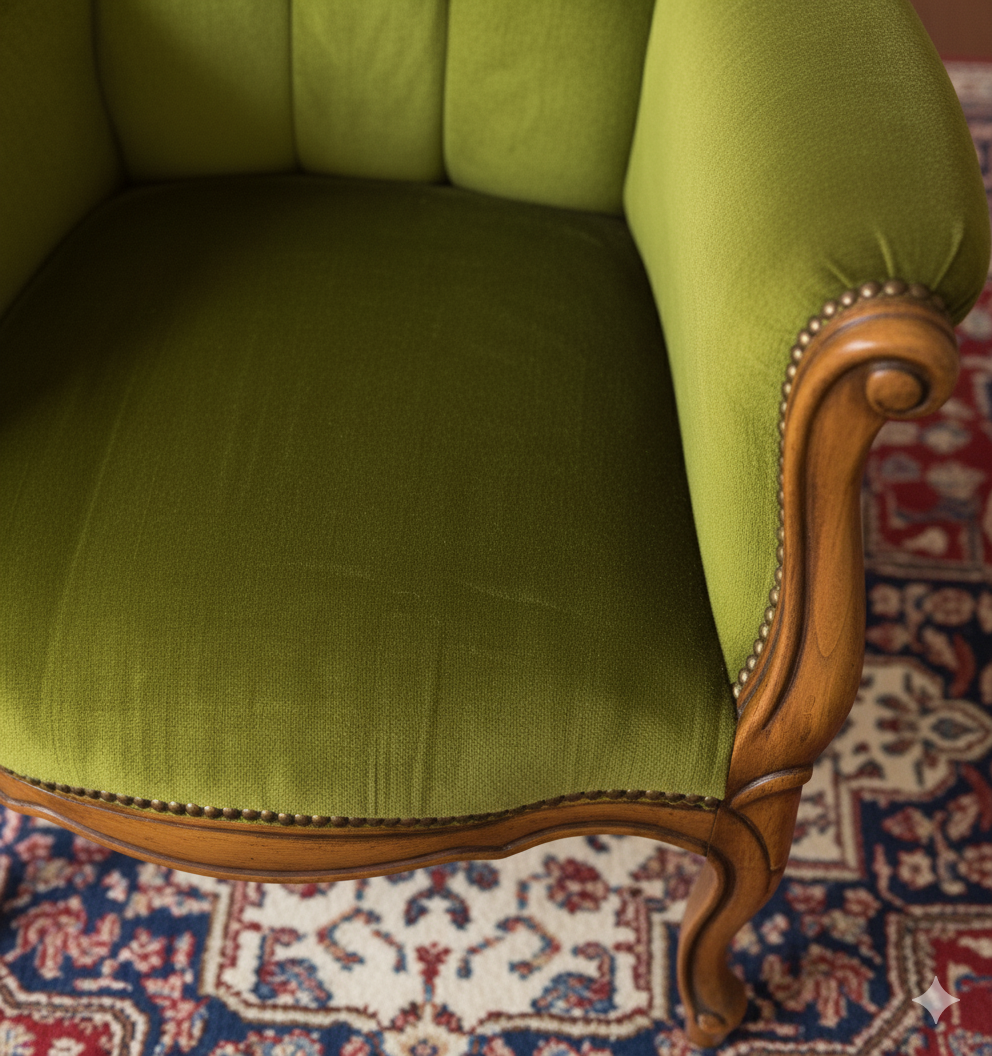 Green Velvet Accent Chair - Image 3