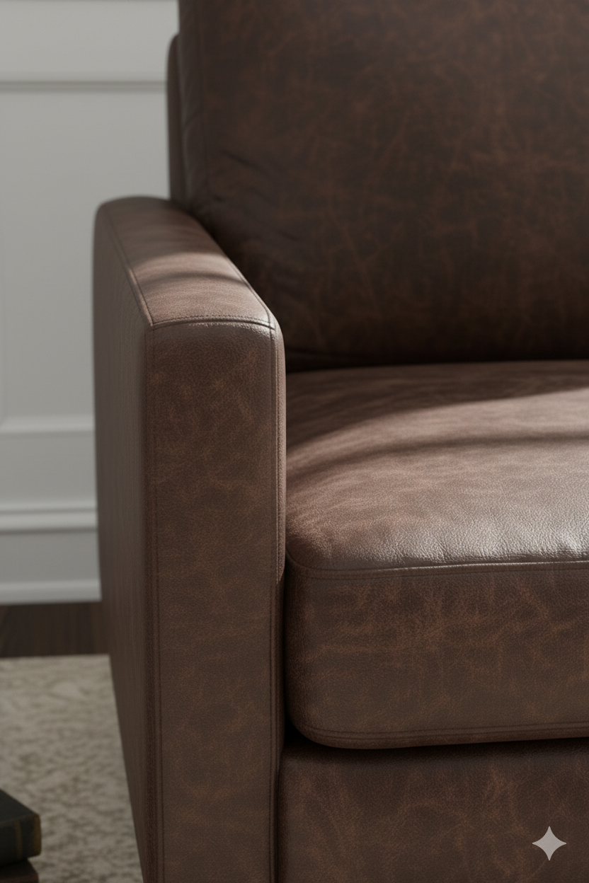 Taupe Leather Accent Armchair - Image 2