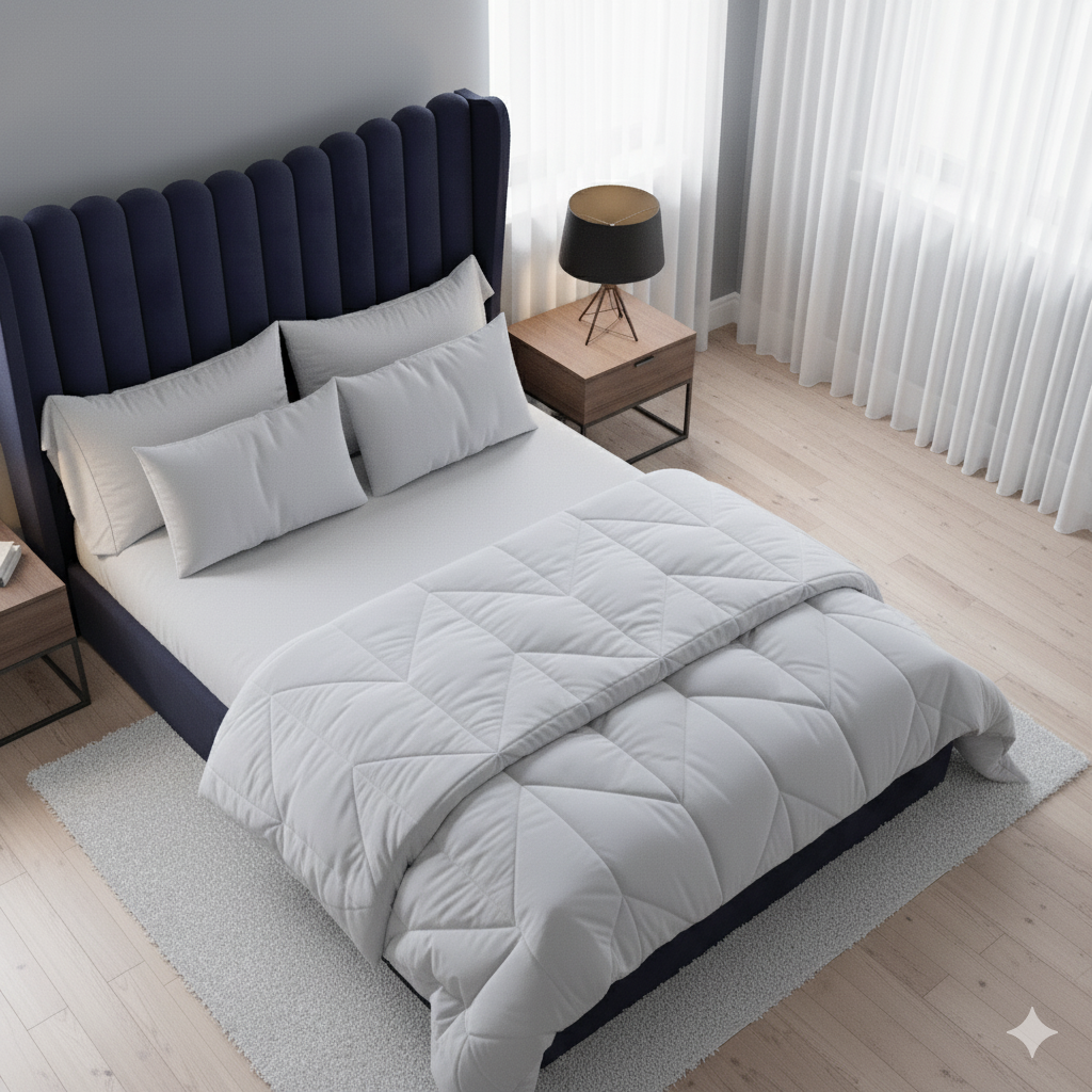 Navy Blue Velvet Bed - Image 4